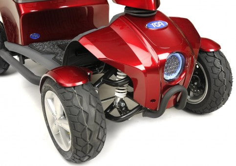 Independent front suspension and high visibility LED lights and indicators.