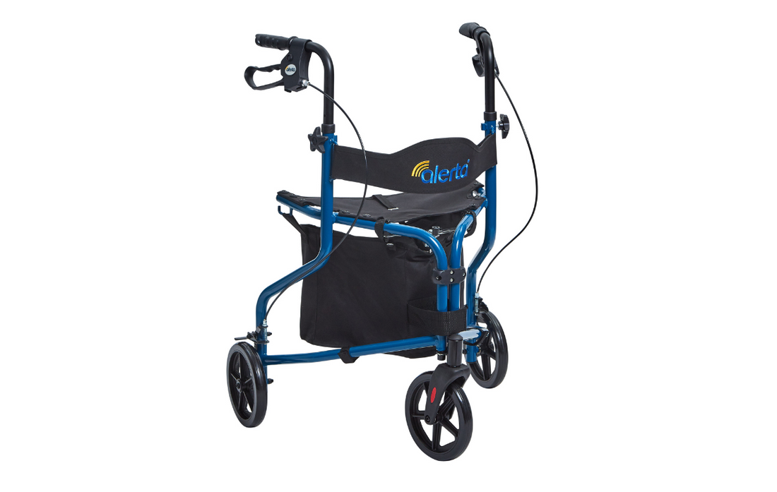 Alerta Three-Wheel Aluminium Walker with Seat &amp; Bag
