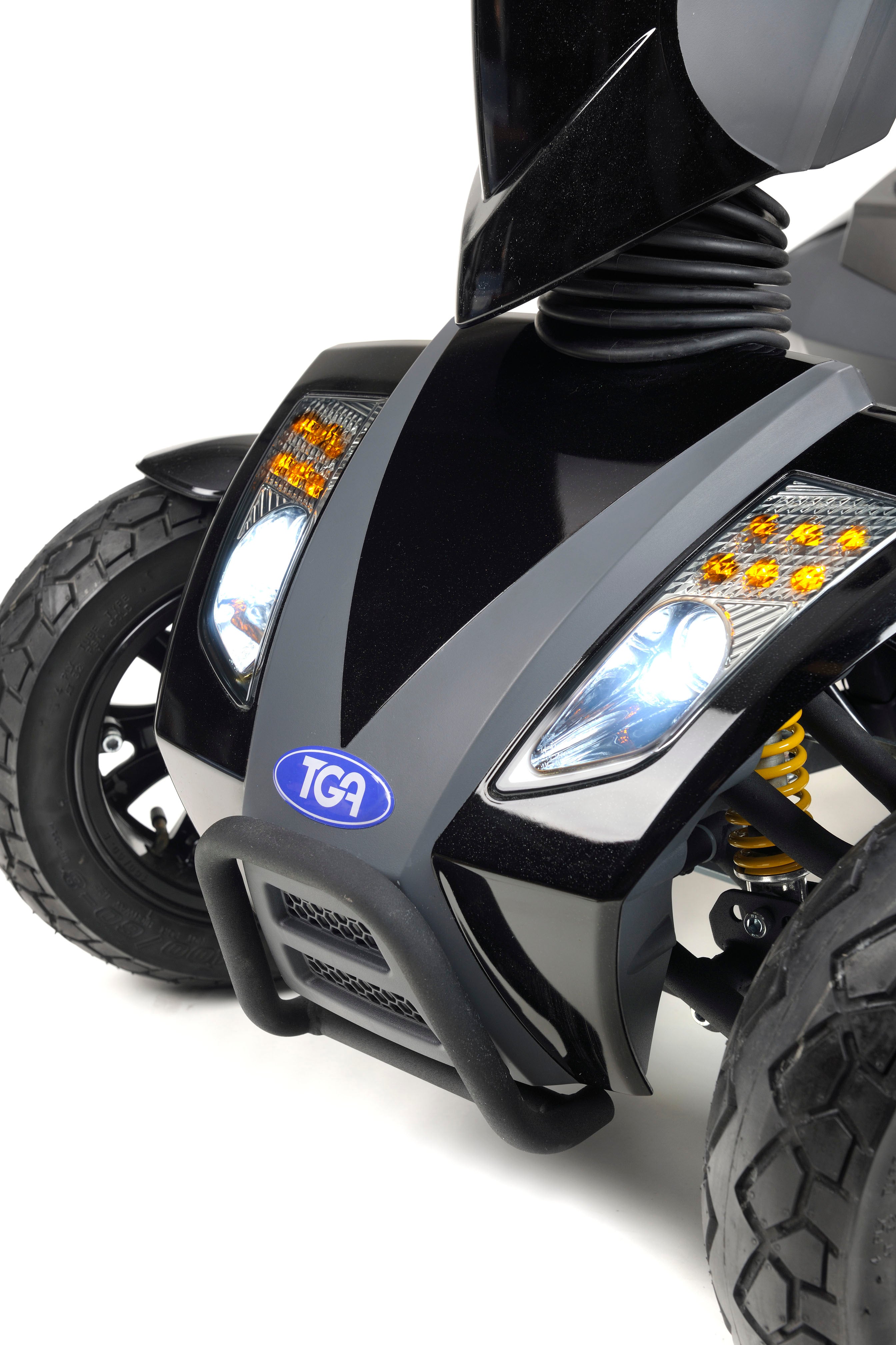 Smoked lenses and LED lights give the Vita Sport real road presence